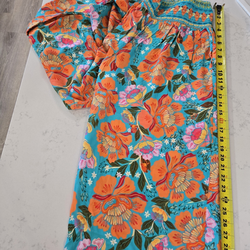 Cupshe Floral Wide Leg Pants - Orange and‎ Green Pocjet - Picture 12 of 16